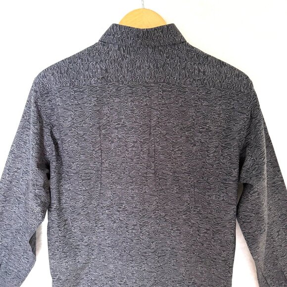 size 43/17 Lanvin Mens Long Sleeve Button-Up Shirt Abstract Pattern Black & Whit - Picture 5 of 7